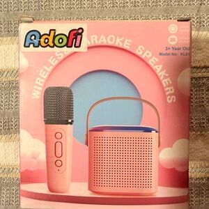 Adofi Pink Wireless Karaoke Speaker Set